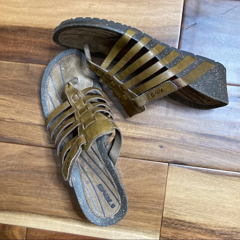 Reba Leather Strappy Slides